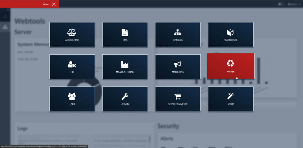 The bulma admin theme An image showing the Scipio ERPbackoffice theme based on the popular bulma html framework.